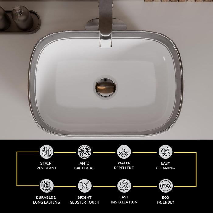Premium Designer Table top/Counter top Wash Basin/Vessel sink (18x13x5.5 In) BTT-1108