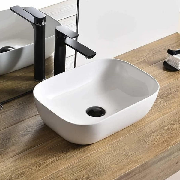 Premium White Table top/Counter top Wash Basin/Vessel sink (18x13x5.5 In) BTT-W52