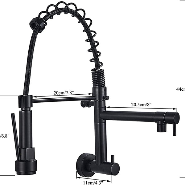 BASSINO Brass 360° Rotating Water Saving Sprinkler Faucet for Kitchen Pullout Sink/Wall Mounted Stainless Steel, Single Handle Kitchen Tap - (BTT-2103)