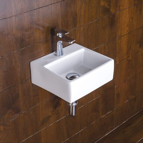 Premium Designer Wall Mount/Wall Hanging Wash Basin/Bathroom sink (13x12x5 In) TORA-MAX-WHITE