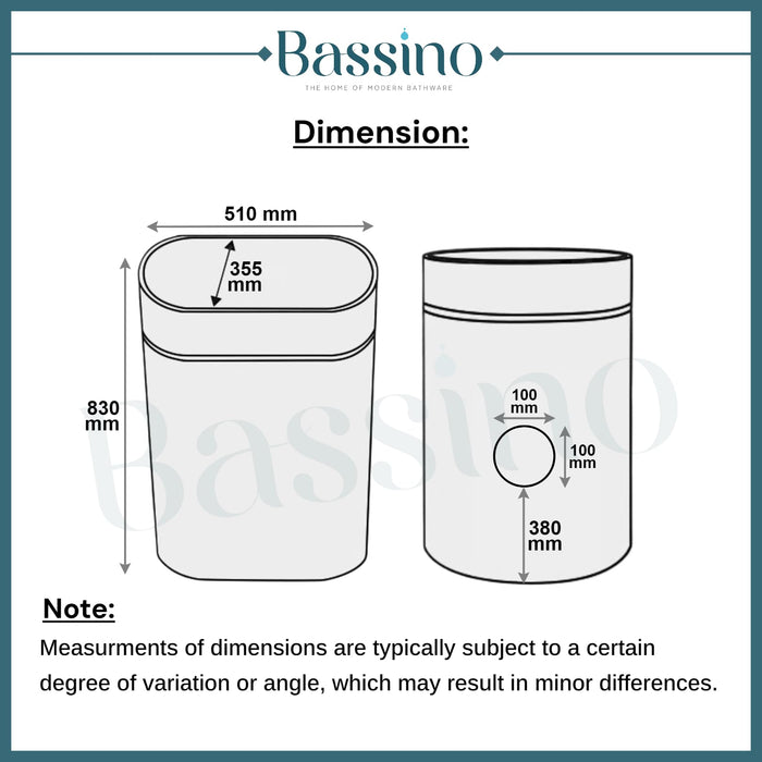 BASSINO Ceramic Free Standing Pedestal Wash Basin For Living Room and Bathroom,Home & Office Basin (510X355X830 MM, White-Glossy) BPB-743