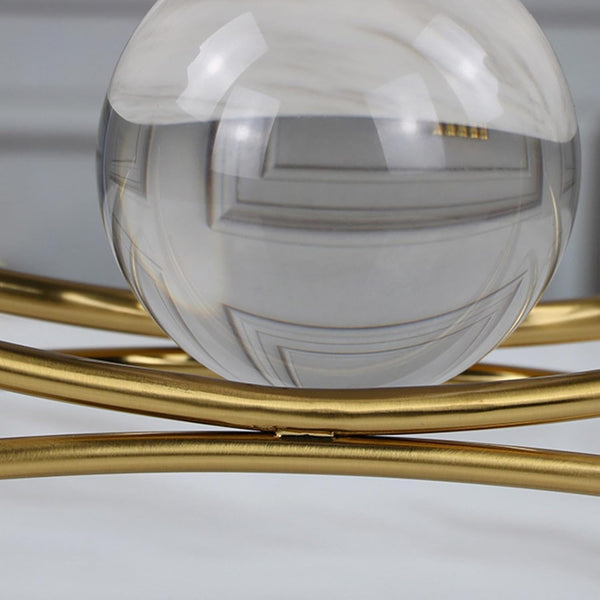 Abstract Thinker Duo with Crystal Sphere – Modern Art Sculpture for Elegant Home Decor (BSP-1386) L 13 W 8 H 25