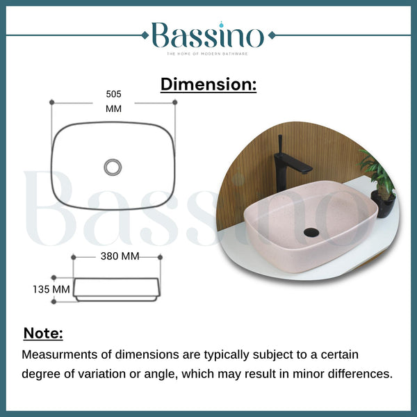 Premium Designer Table top/Counter top Wash Basin/Vessel sink (20x15x5 In) BTT-876