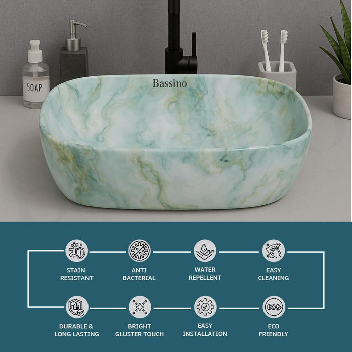 Premium Designer Table top/Counter top Wash Basin (18x13x5.5 In) BTT-557-IN