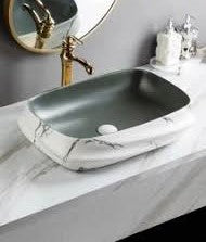 BASSINO Ceramic Wash Basin Countertop Tabletop Bathroom Sink Wash Basin(600x 430 x 135mm)