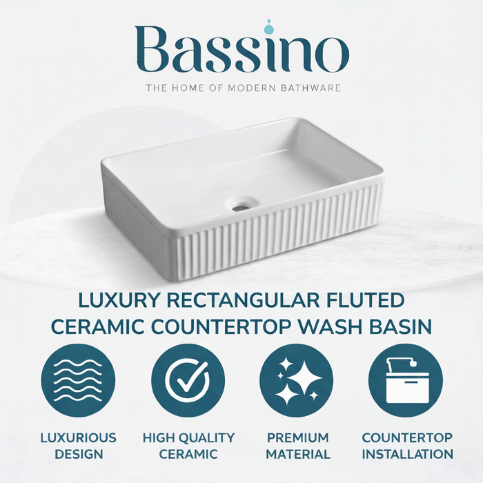 BASSINO Nordic Matte White Tabletop Vessel Sink (19 x 15 x 5 Inches)