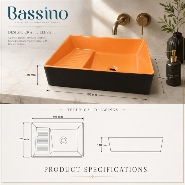 Designer Table Top Basin (20 x 15 x 6 In),BTT-1170