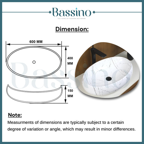 Premium Designer Table Top Wash Basin (24x16x6 In) BTT-1513