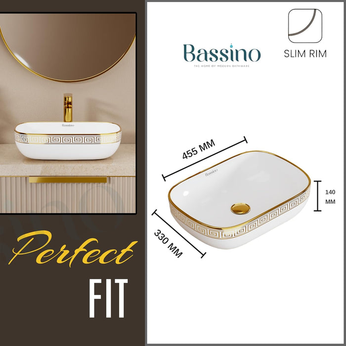 Premium Designer Table Top Wash Basin (18x13x5.5 In) BTT-0194-IN