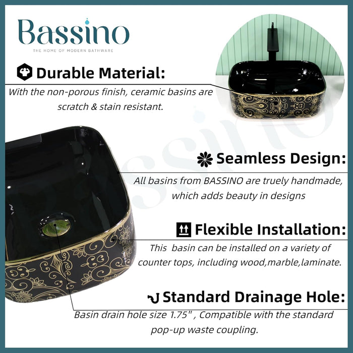 Designer Table Top Basin (16x12x6Inch) BTT-11367-IN