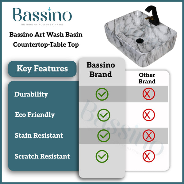 Premium Designer Table top/Counter top Wash Basin/Vessel sink (19x15x5.5 In) BTT-1150