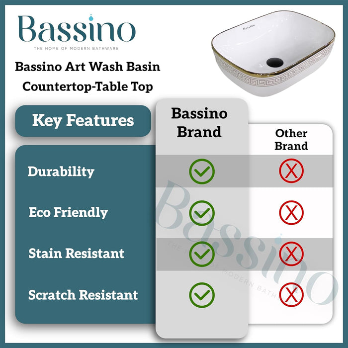 Premium Designer Table top/Counter top Wash Basin/Vessel sink (18x13x5.5 In) BTT-0194-IN