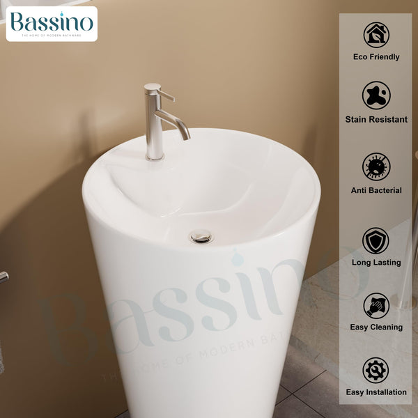 Ceramic Pedestal Wash Basin,BPB-656,size-18x18x32 Inch
