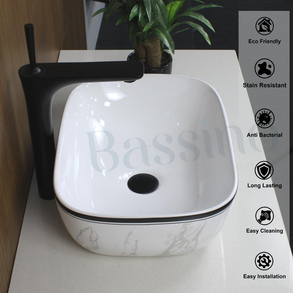 Premium Designer Table top/Counter top Wash Basin (18x13x5.5 In) BTT-857-IN