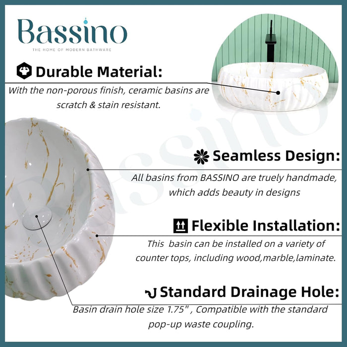 Designer Table Top Basin (19x13x6 Inch) BTT-11236-IN