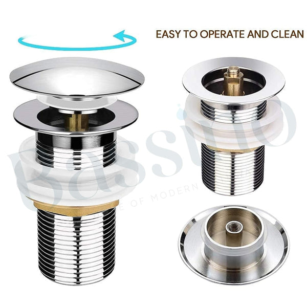 5" Silver Brass Pop Up Full Thread Waste Coupling 32 MM