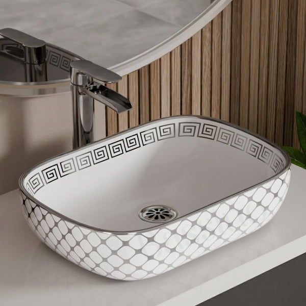 BASSINO 6 Inch Basin Waste Coupling Nylon Thread Body with Brass Jali Head/Heavy Duty Bathroom Sink Drain for Wash Basin Universal Fit Drain(Silver)
