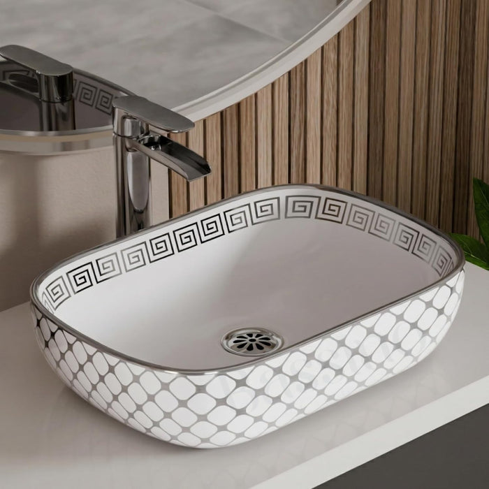 BASSINO 6 Inch Basin Waste Coupling Nylon Thread Body with Brass Jali Head/Heavy Duty Bathroom Sink Drain for Wash Basin Universal Fit Drain(Silver)