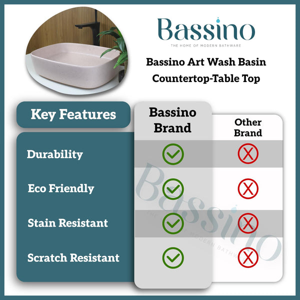 Premium Designer Table top/Counter top Wash Basin/Vessel sink (20x15x5 In) BTT-876
