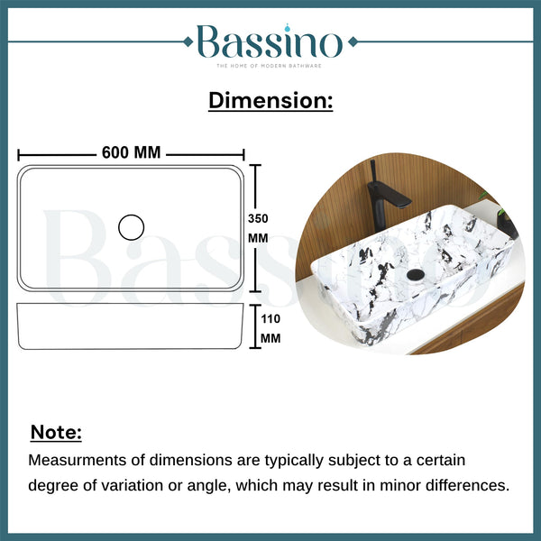 Premium Designer Table top/Counter top Wash Basin/Vessel sink (24x14x4.5 In)BTT-754-IN