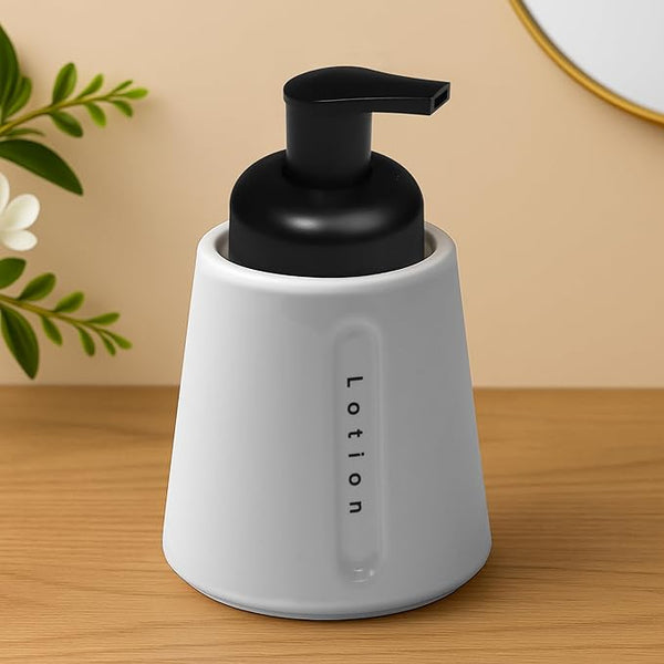 Ceramic Liquid Soap Dispenser – Premium Textured Design White