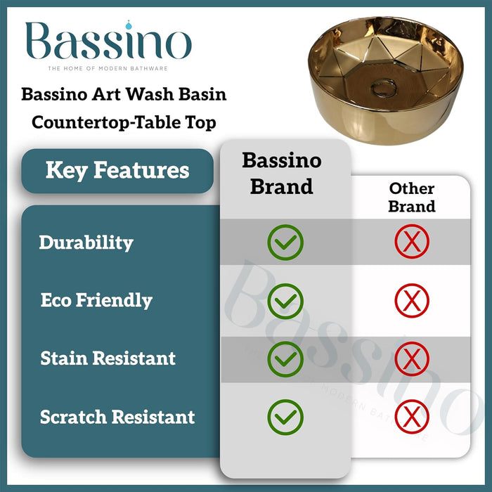 Premium Designer Table top/Counter top Wash Basin/Vessel sink (16x16x6 In) BTT-1060
