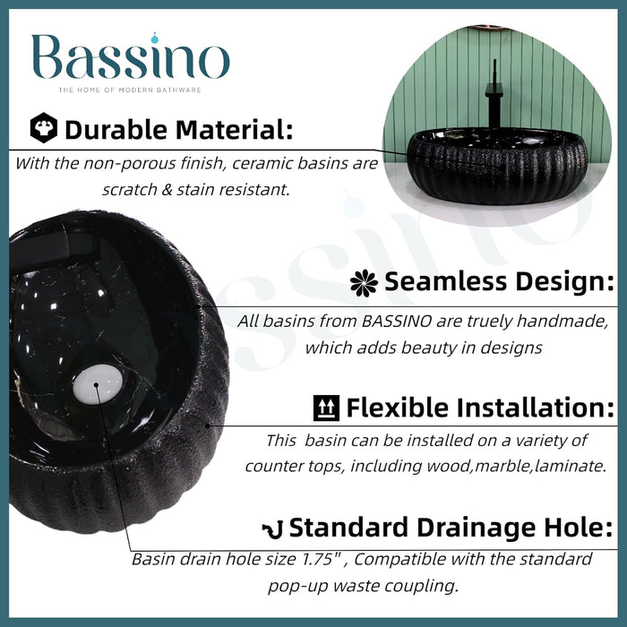 Designer Table Top Basin (19x13x6 Inch) BTT-11237-IN