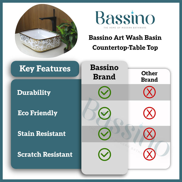 Premium Designer Table top/Counter top Wash Basin/Vessel sink (16x12x6 In) BTT-618-IN