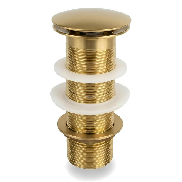 Bassino 6" Heavy-Duty Brass Rust-Proof Pop-Up for Basin | Waste Coupling 32mm (6 Inch) Drain Coupling Gold Matt