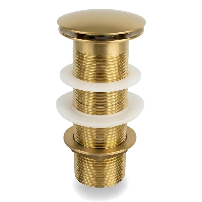 Bassino 6" Heavy-Duty Brass Rust-Proof Pop-Up for Basin | Waste Coupling 32mm (6 Inch) Drain Coupling Gold Matt