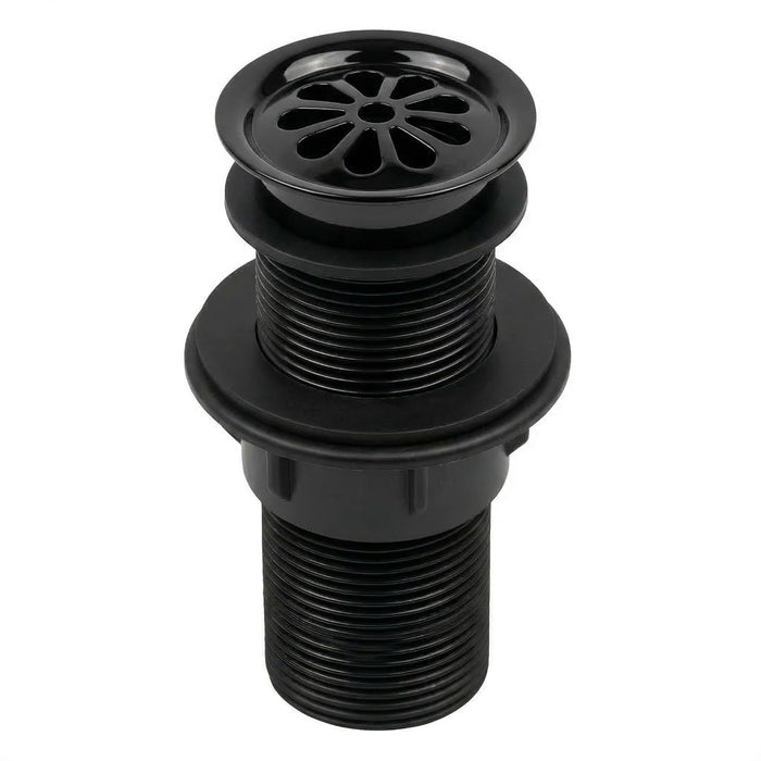 BASSINO 6 Inch Basin Waste Coupling Nylon Thread Body with Brass Jali Head/Heavy Duty Bathroom Sink Drain for Wash Basin Universal Fit Drain(Black)