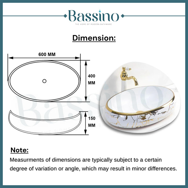 Premium Designer Table top/Counter top Wash Basin/Vessel sink (24x16x6 In) BTT-1220