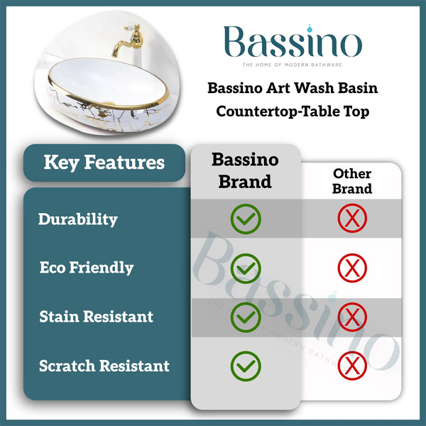 Premium Designer Table top/Counter top Wash Basin/Vessel sink (24x16x6 In) BTT-1220