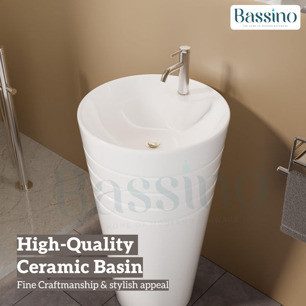 Ceramic Pedestal Wash Basin,BPB-652,size-18x18x32 Inch