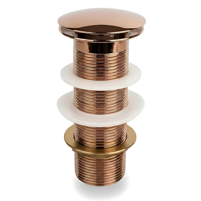 5" Rose Gold Glossy Brass Pop Up Full Thread Waste Coupling 32 MM