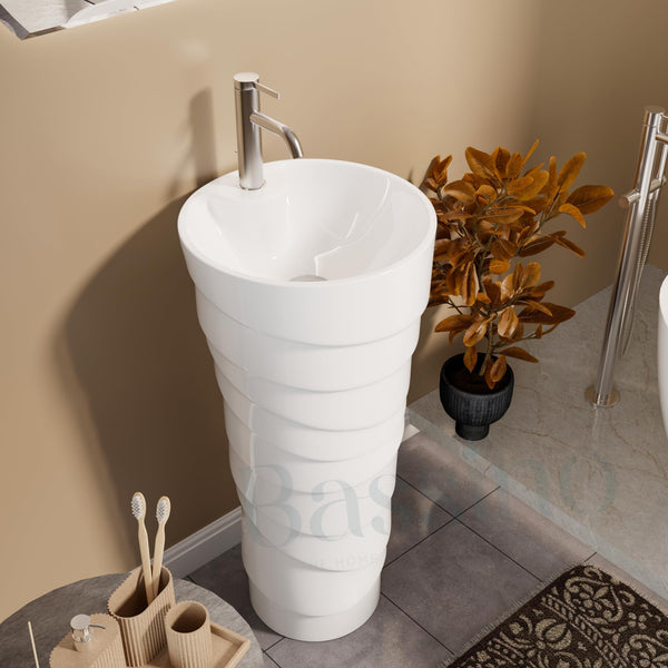 Ceramic Pedestal Wash Basin,BPB-659,size-15x15x34 Inch