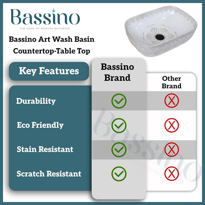 Premium Designer Table top/Counter top Wash Basin/Vessel sink (18x13x5.5 In) BTT-1457