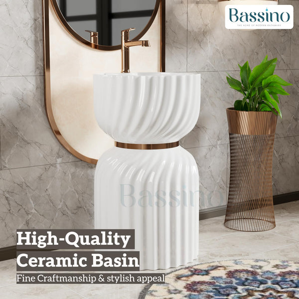 Ceramic Pedestal Wash Basin,BPB-756,size-18x18x33 Inch