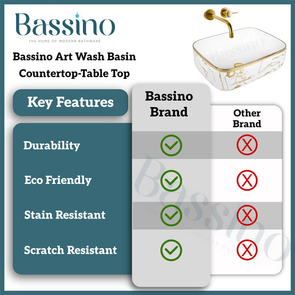 Premium Designer Table top Wash Basin (16x12x6 In) BTT-846-IN