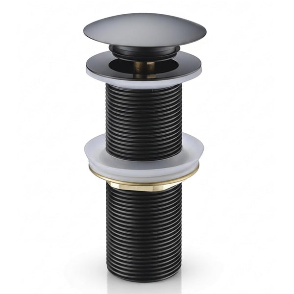 Bassino 6" Heavy-Duty Brass Rust-Proof Pop-Up for Basin | Waste Coupling 32mm (6 Inch) Drain Coupling Grey Matt