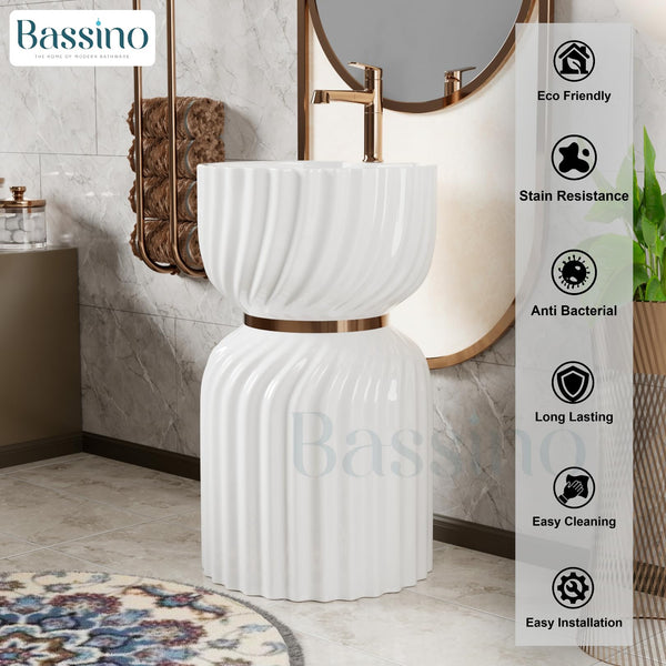 Ceramic Pedestal Wash Basin,BPB-756,size-18x18x33 Inch