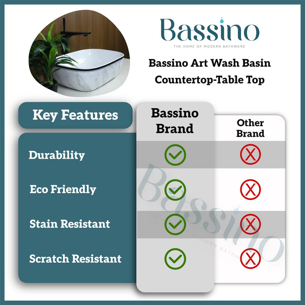 Premium Designer Table top/Counter top Wash Basin (18x13x5.5 In) BTT-857-IN