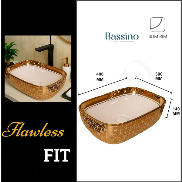 Premium Designer Table top Wash Basin (18x13x5.5 In) BTT-1089