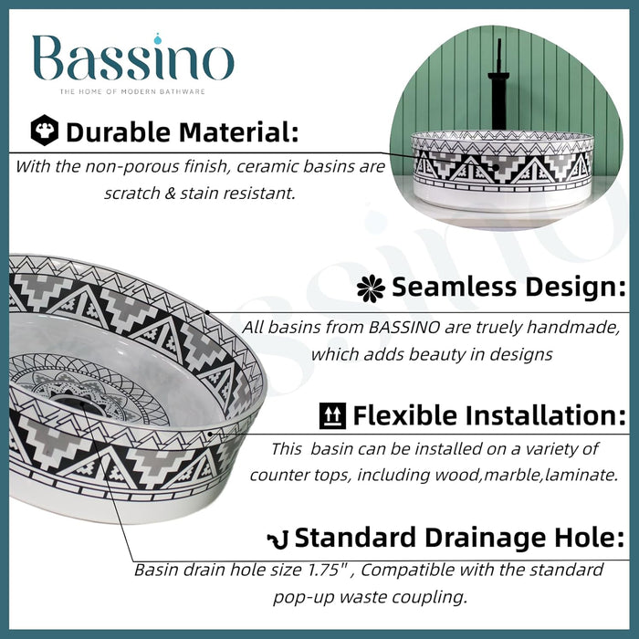 Designer Table Top Basin (15x15x5 Inch) BTT-11245-IN
