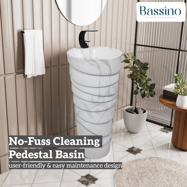 Ceramic Pedestal Wash Basin,BPB-645,size-15x15x34 Inch