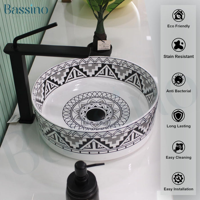 Designer Table Top Basin (15x15x5 Inch) BTT-11245-IN