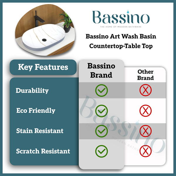 Premium Designer Table top/Counter top Wash Basin/Vessel sink (24X16X5 In)BTT-966