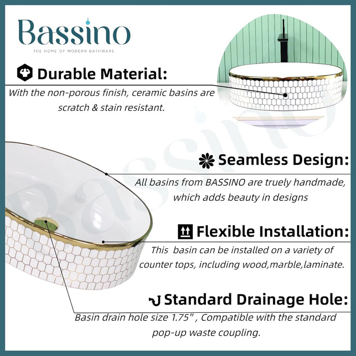 Designer Table Top Basin (20x15x5 Inch) BTT-855-IN