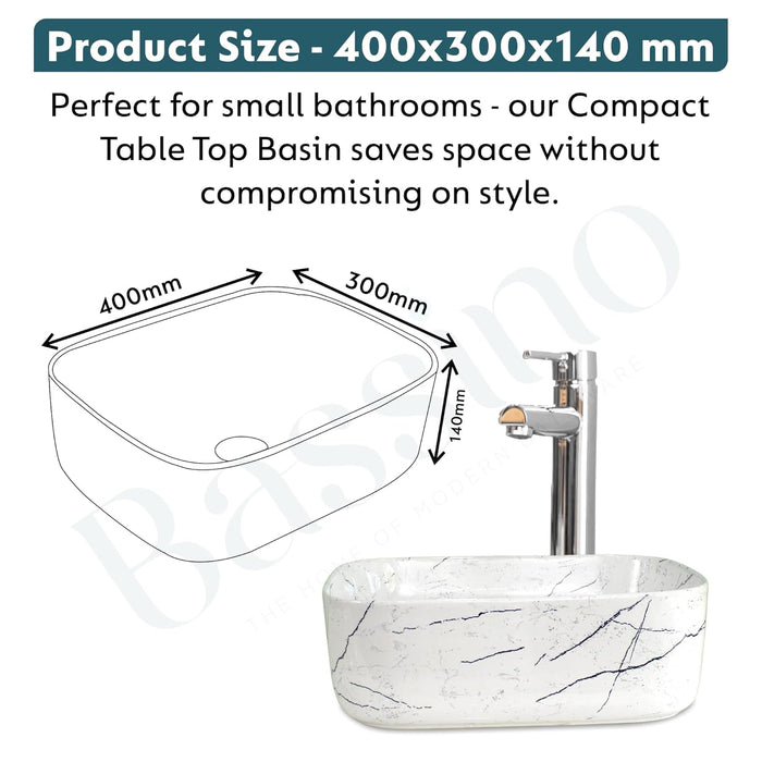 Designer Table Top Basin (16x12x6 Inch) BTT-661-IN