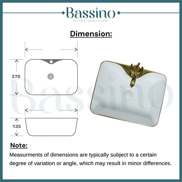 Premium Designer Table top/Counter top Wash Basin/Vessel sink (19x15x5.5 In) BTT-1144